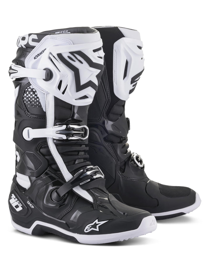 Alpinestars Tech 10 Unisex-Erwachsene Stiefel, Schwarz/Weiss, Grösse 09 (Multi, Einheitsgrösse) 43 E