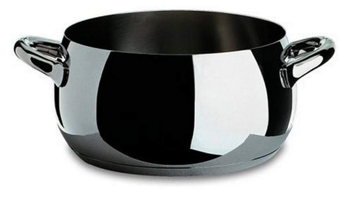Alessi "MAMI" Kasserolle mit zwei Griffen aus Edelstahl, Silber, 16 cm Silber 16 cm, Silber 16 cm