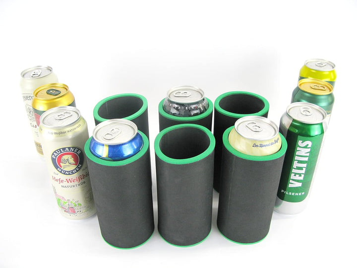 6er Set Getränkekühler 0,5l Dose schwarz - Bierkühler - Neoprenkühler - passgenau ~Dosenkühler~ für