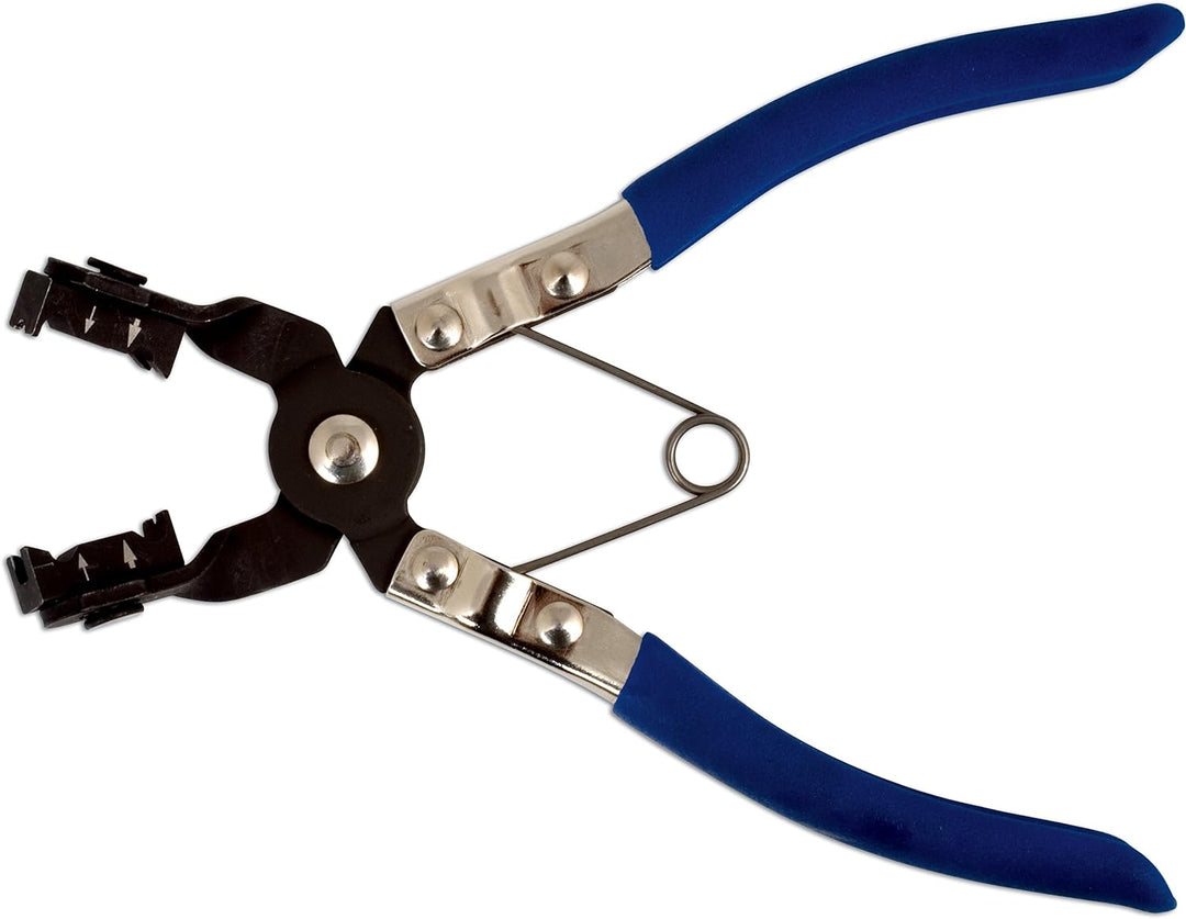 Laser 4231 4231 Schlauchkle mmenzange - Schwenkkopf, Abgewinkelte Backen