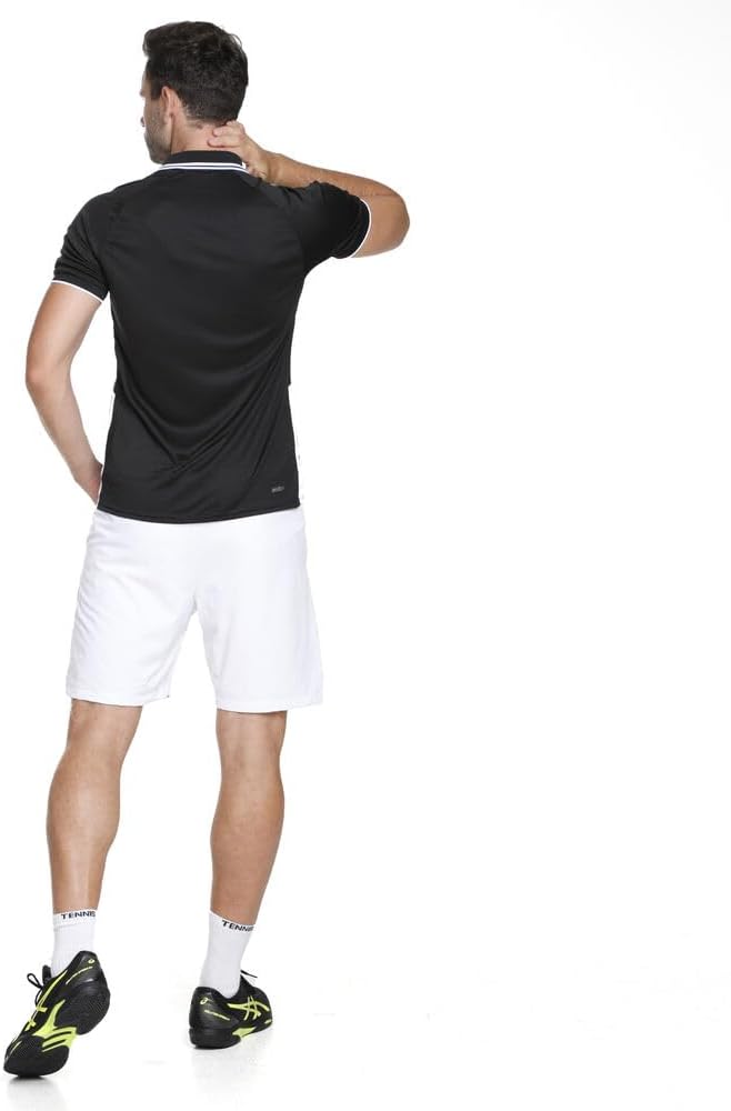 Dunlop Sports Herren Club Mens Polo Tennis Shirt XL Schwarz/Weiss, XL Schwarz/Weiss