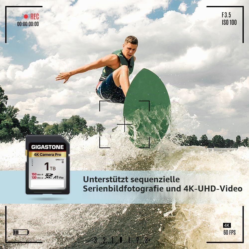 GIGASTONE 1 TB SD-Karte mit USB-Typ-C-Kartenleser, V30, SDXC-Speicherkarte, High-Speed, 4K, Ultra-HD