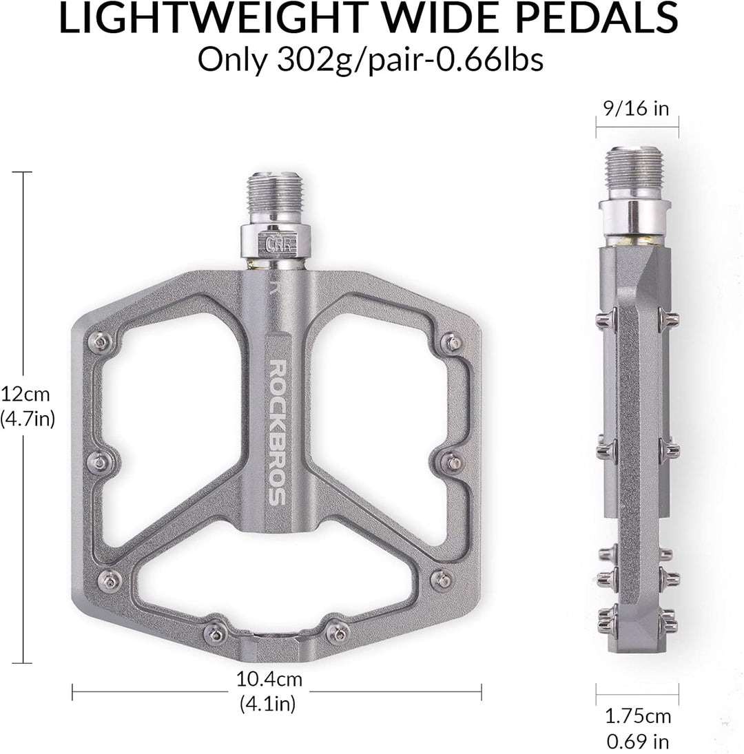 ROCKBROS Fahrradpedale Rennrad Pedale Aluminium Platform Pedale Ultraleicht Antirutsch Fahrrad Pedal