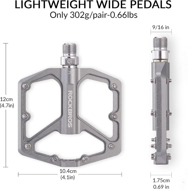 ROCKBROS Fahrradpedale Rennrad Pedale Aluminium Platform Pedale Ultraleicht Antirutsch Fahrrad Pedal