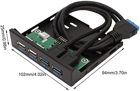 ASHATA Front Panel USB 3.0 Hub 4 Ports, 3,5 Zoll Interner USB Hub mit USB3.0 USB2.0, PC Interner Com