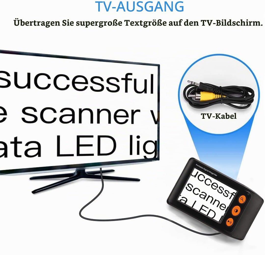 Digitale Videolupe, Hand-Digital-Videolupe Mit 3,5-Zoll-LCD, 2- Bis 25-fachem Zoom Für Verbesserte L