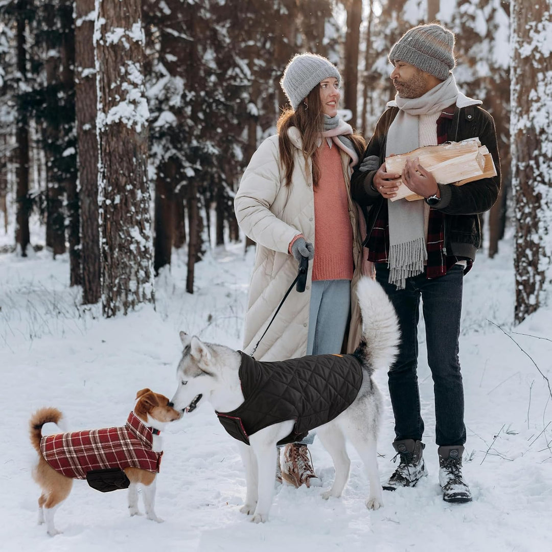 Kuoser Hundemantel Winter für Kleine Hunde - Fleece Wasserdicht und Warm, Outdoor Hundejacke Mit Ges