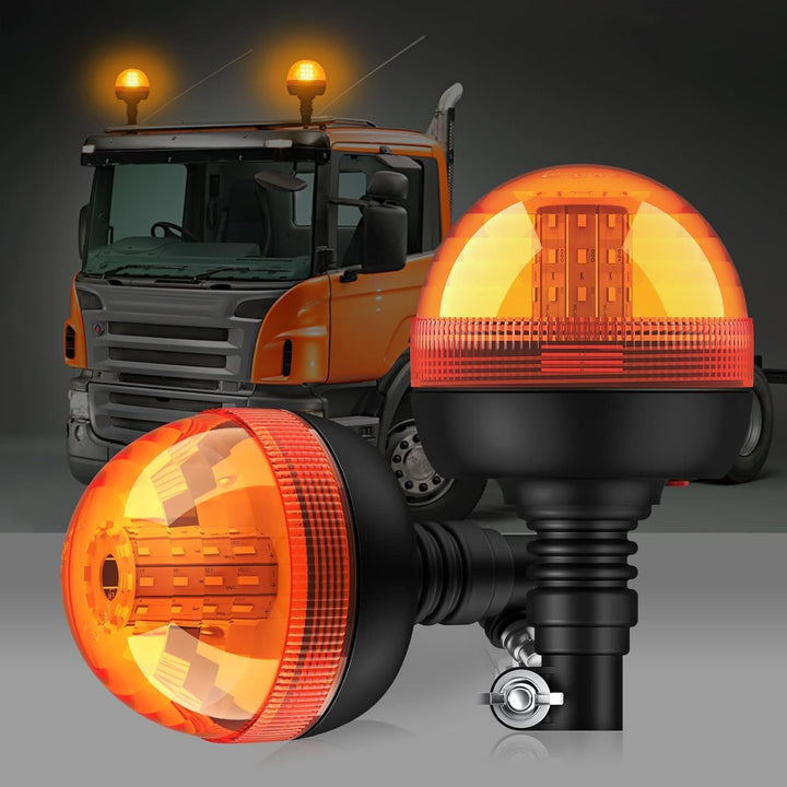 AUTOUTLET LED Rundumleuchte, 40 LED Warnleuchten Amber Rundumkennleuchte Blinkleuchte 12V/24V, mit 3