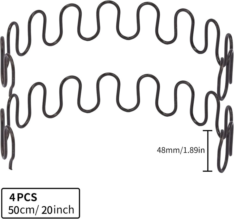 Carkio Sofa-Ersatzfedern,4 Stück 50,8 cm Federn mit 16 Stück S-Clips, 4,0 Draht-Durchmesser,Sofa-Fed