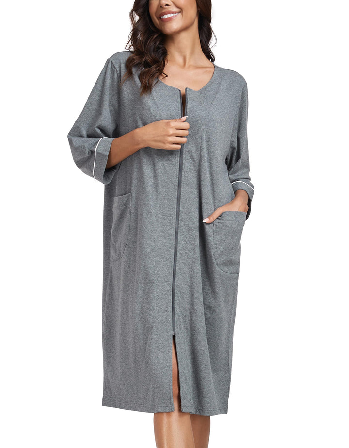 COLORFULLEAF 100% Baumwolle Morgenmantel Damen Bademäntel Leicht Kurz Sauna Kimono Weiche Frauen Nac