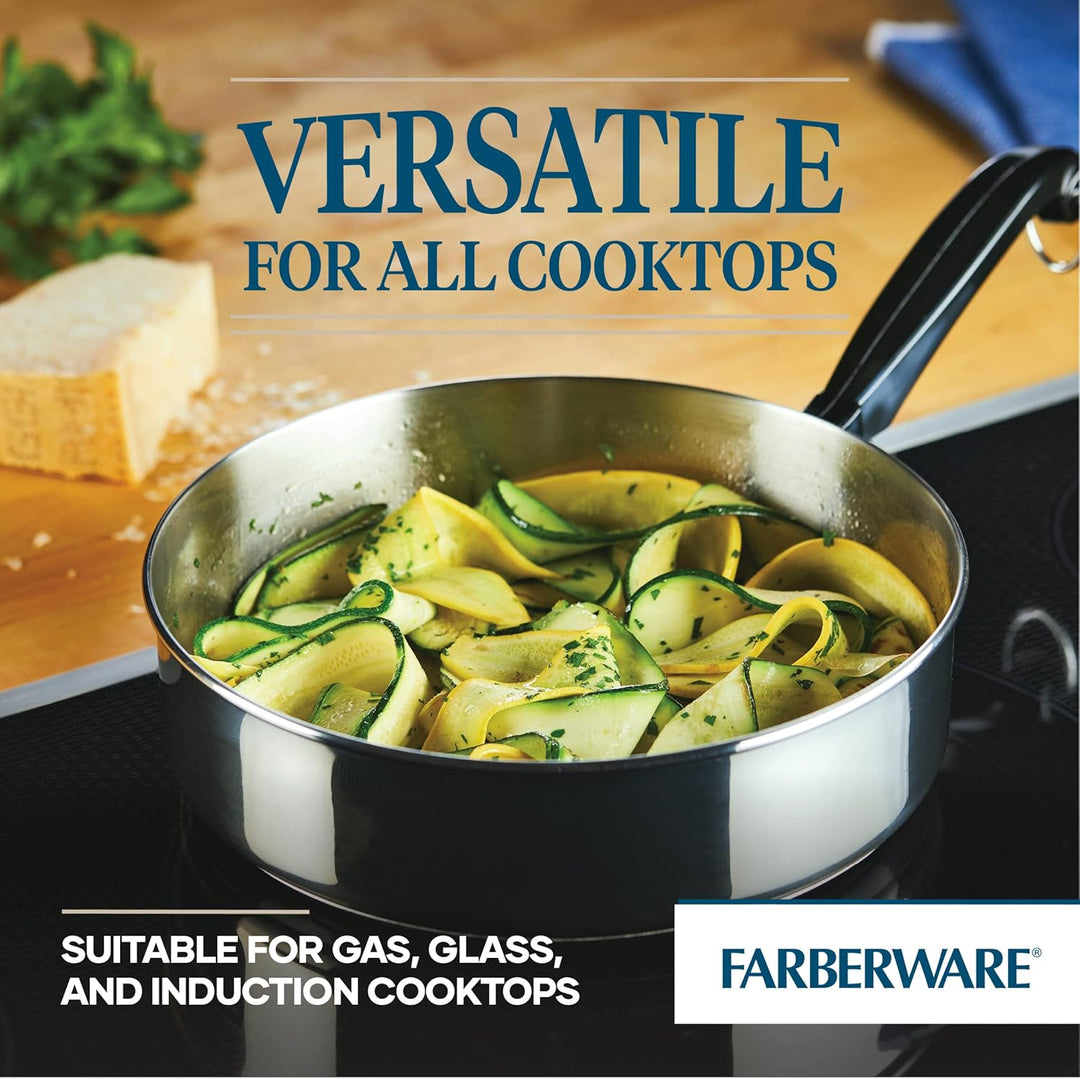 Farberware Klassischer Edelstahl-Bratdeckel, Sautepfanne (2,75 Quart), Silber 2.6 Liter, 2.6 Liter