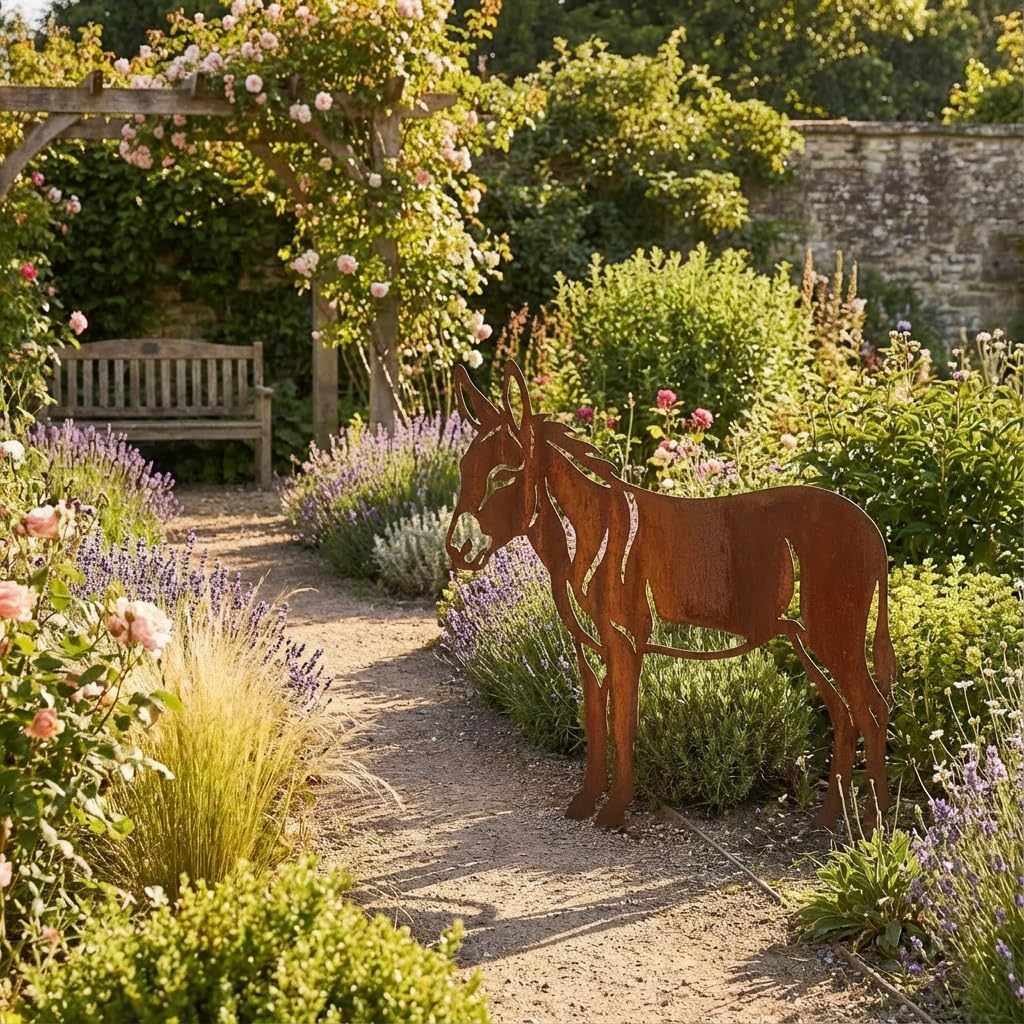 Kapaga - Gartenfigur aus Rost auf Einschlagbeinen - Metall Tierfigur - Edelrost Dekofigur - Tier Fig