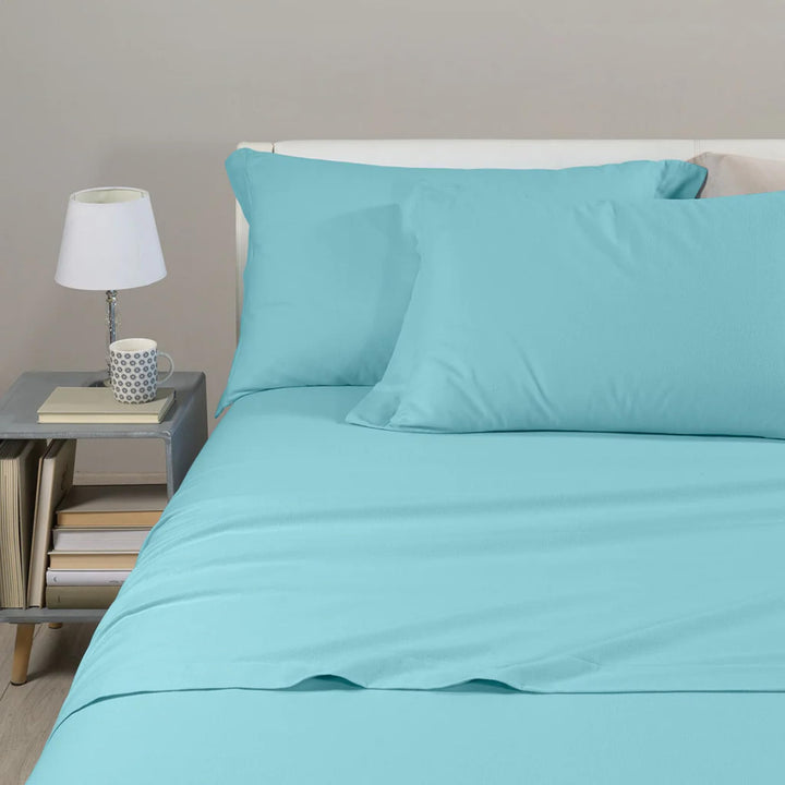 Caleffi Einfarbiges Flanell-Bettwäsche-Set, Anice, Einzelbett Einzelbett Anis, Einzelbett Anis