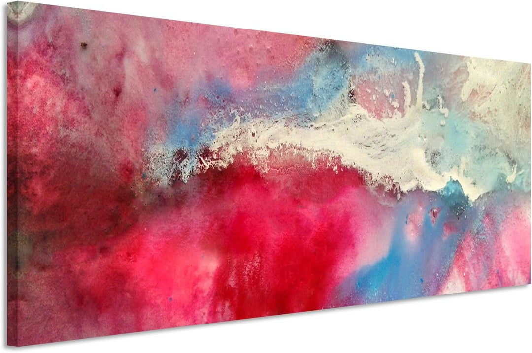 Sinus Art Wandbild 150x50cm Handgemaltes buntes Aquarell auf Leinwand für Wohnzimmer, Büro, Schlafzi