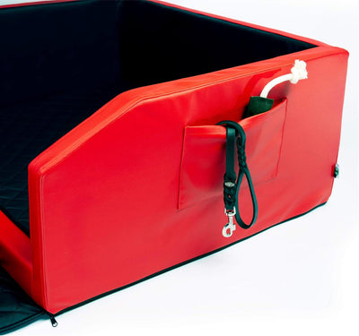 CopcoPet - Travel Bed Hundebett für Kofferraum Auto 80x55x38cm Kunstleder - Anschnallsystem Kofferra