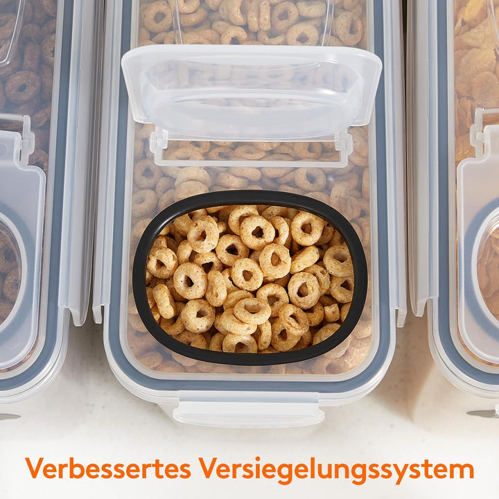 Lifewit 4 Stücke Vorratsdosen Set für Müsli mit Klappdeckel, 4L luftdichte Aufbewahrung Sets mit Eti