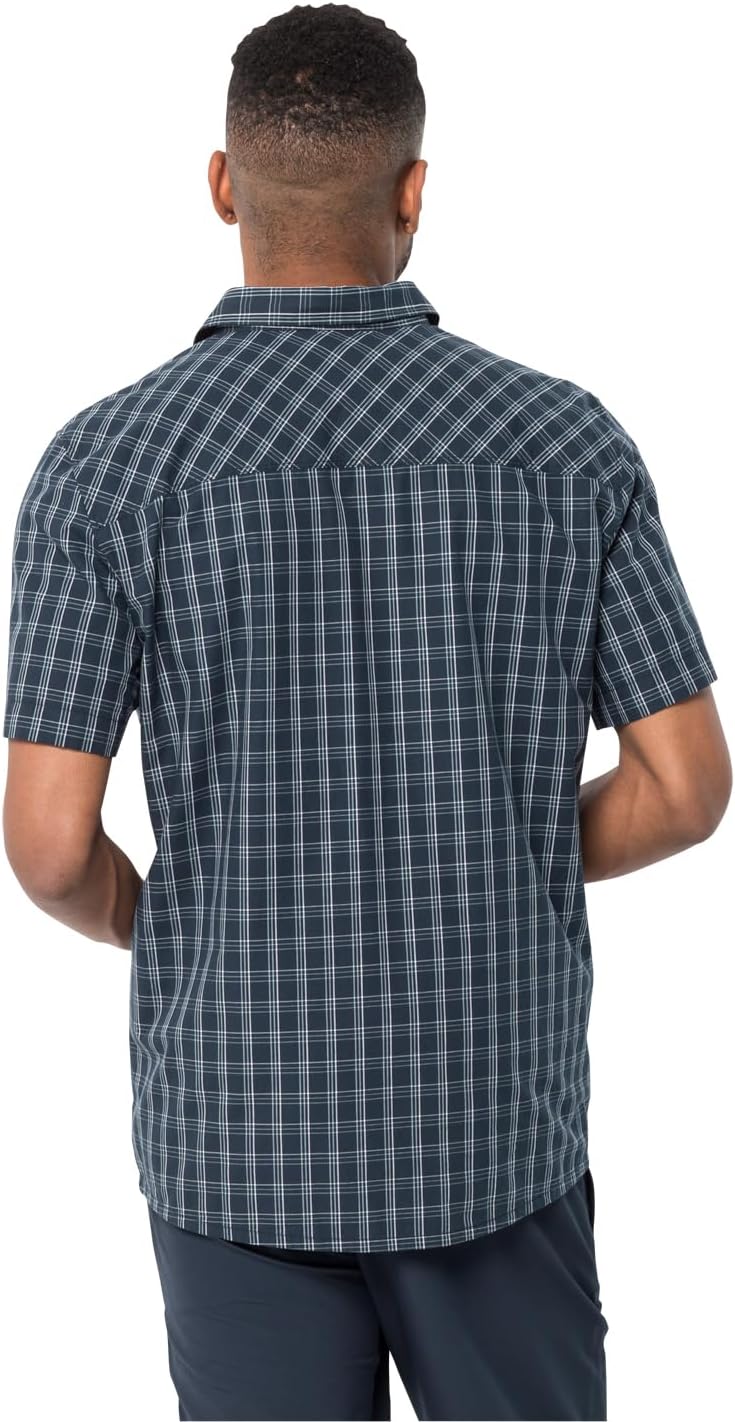 Jack Wolfskin Herren Hot Springs Shirt M Shirt Shortsleeve M Night Blue Checks, M Night Blue Checks