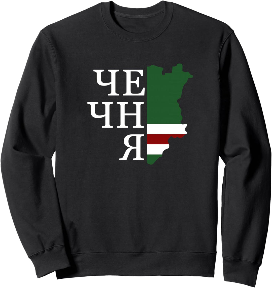 Tschetschenien Landkarte Flagge mit "Chechnya" Schriftzug Sweatshirt