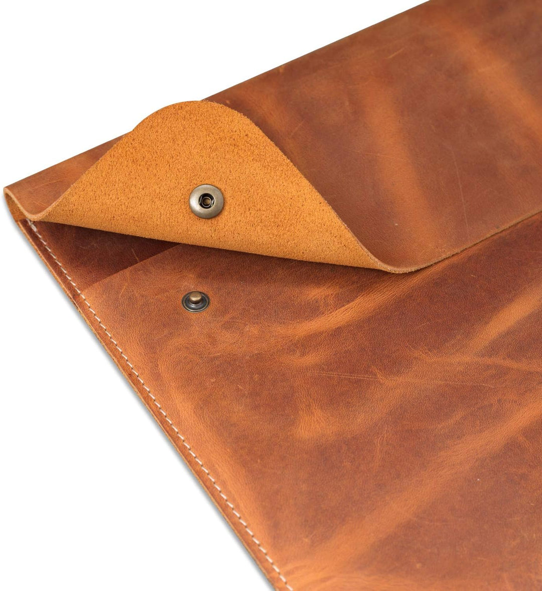 MegaGear Genuine Leather MacBook Bag for 15 & 16 Inch - Camel Camel 15-16 inches, Camel 15-16 inches