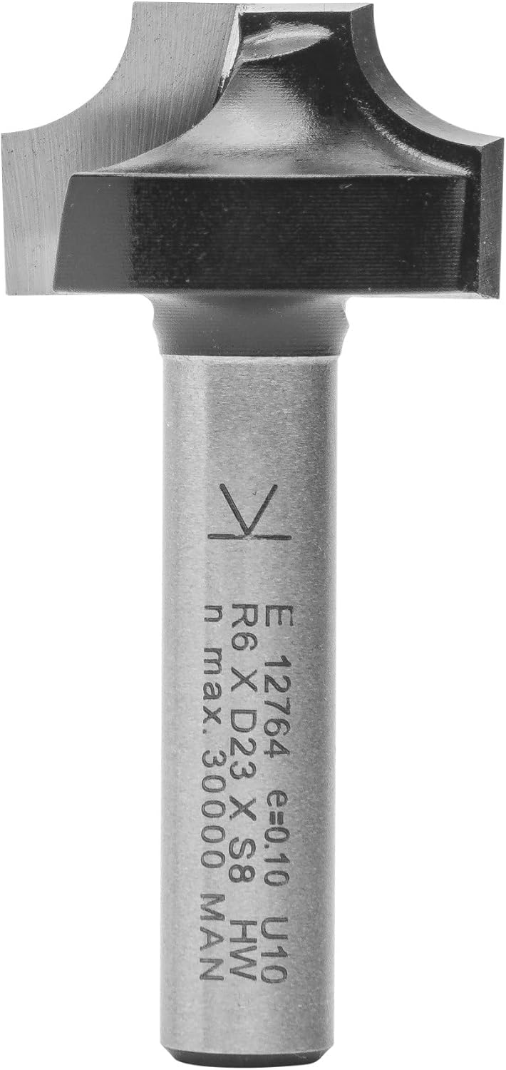 ENT 12764 Viertelstabfräser HW, Schaft (S) 8 mm, Durchmesser (D) 23 mm, NL 13 mm, R 6 mm, SL 32 mm R