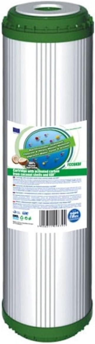 1 x Aquafilter 25,4 cm Standard Wasser Filter gefüllt mit Aktivkohle und Kokosnussschale kdf-55 anti