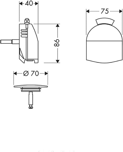 Hansgrohe Farbset für Exafill Ein-/ Ab- und Überlaufgarnitur, 1 Stück, chrom, 58127000