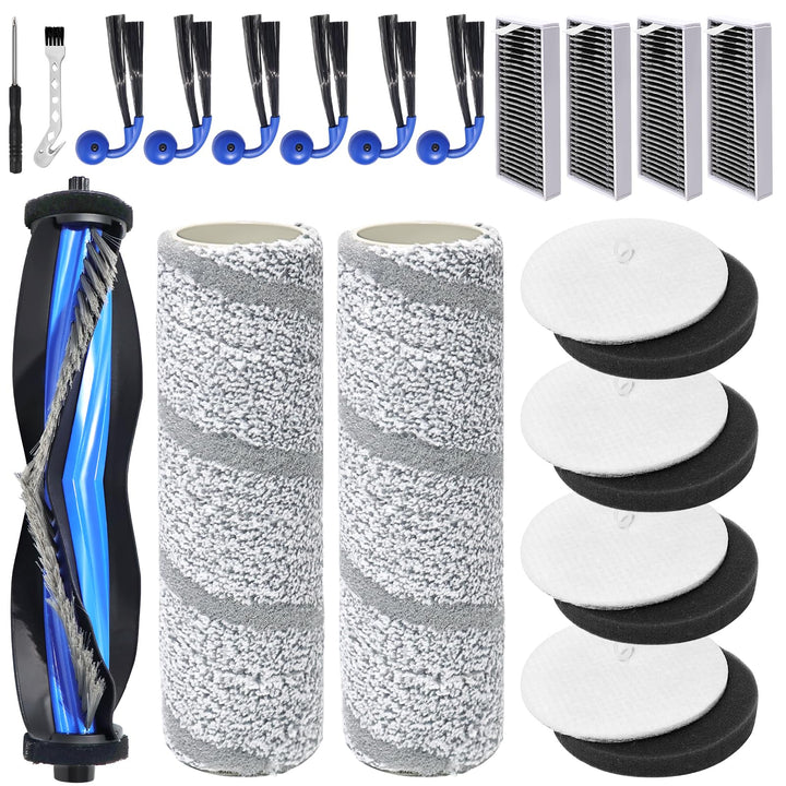 Zubehör Ersatz für Ecovacs Deebot X11 OmniCyclone Staubsauger Ersatzteil, 1 Hauptbürste,2 Wischtuchr