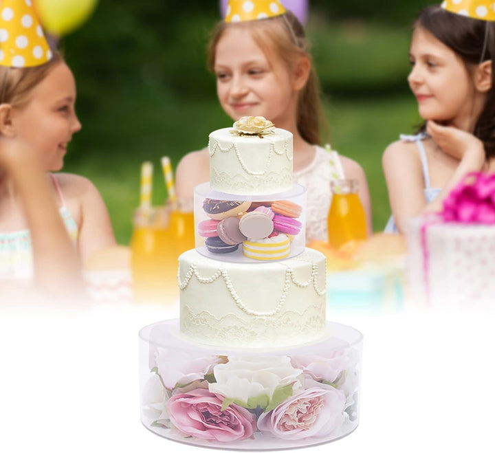 SABUIDDS 2 Stücke Tortenständer, Befüllbarer Acryl Klarer Kuchenständer, Cupcake Display Riser, Rund