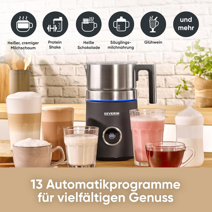 SEVERIN SPUMA 700 PLUS Induktions-Milchaufschäumer, elektrischer Milchaufschäumer ohne Anbrennen, sp