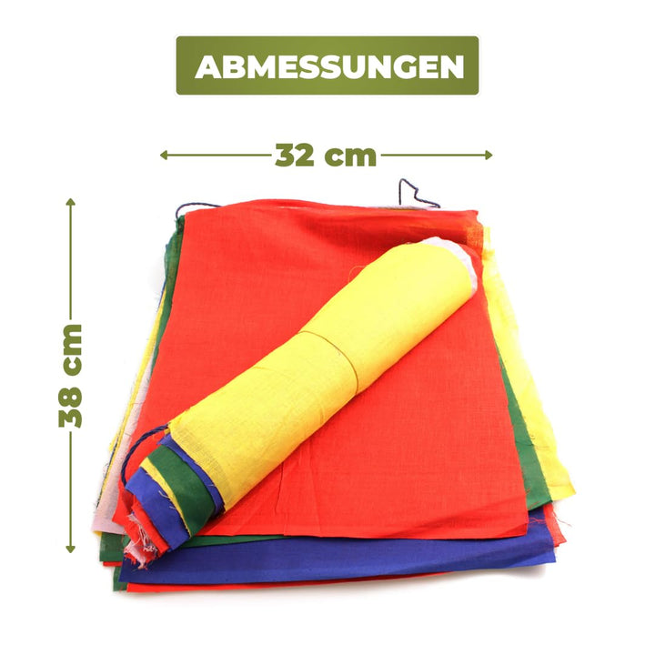 YAKEBA | Wunschfahnen traditionell - 10,00 Meter | 30 Fähnchen (je 32x38cm) | 100% Baumwolle | Stoff
