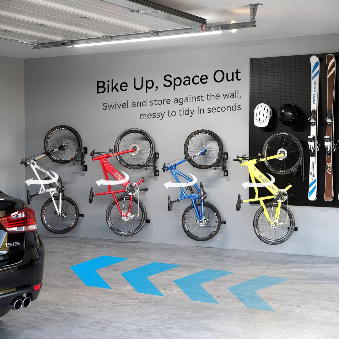 Housolution Schwenkbares Fahrrad-Wandhalterung, [1 Stück] Hebeloses Fahrradregal für Räder bis 29 Zo