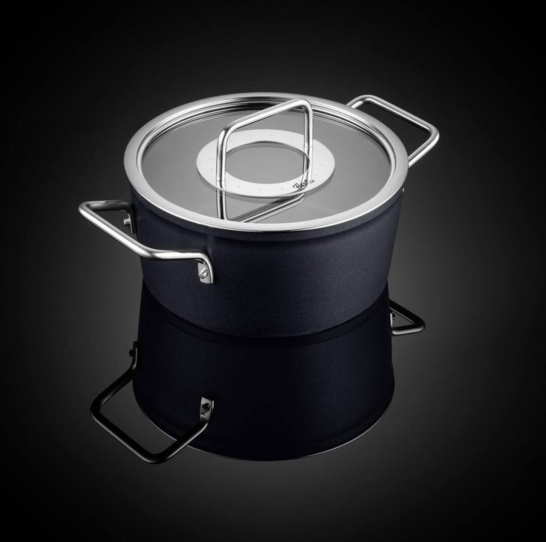 Fissler Adamant / Aluminium-Kochtopf (Ø 20 cm, 2,7L) Töpfe-beschichtet mit Glas-Deckel, antihaftend