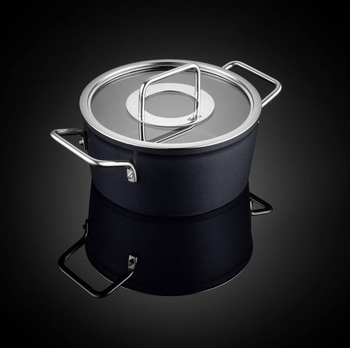 Fissler Adamant / Aluminium-Kochtopf (Ø 20 cm, 2,7L) Töpfe-beschichtet mit Glas-Deckel, antihaftend