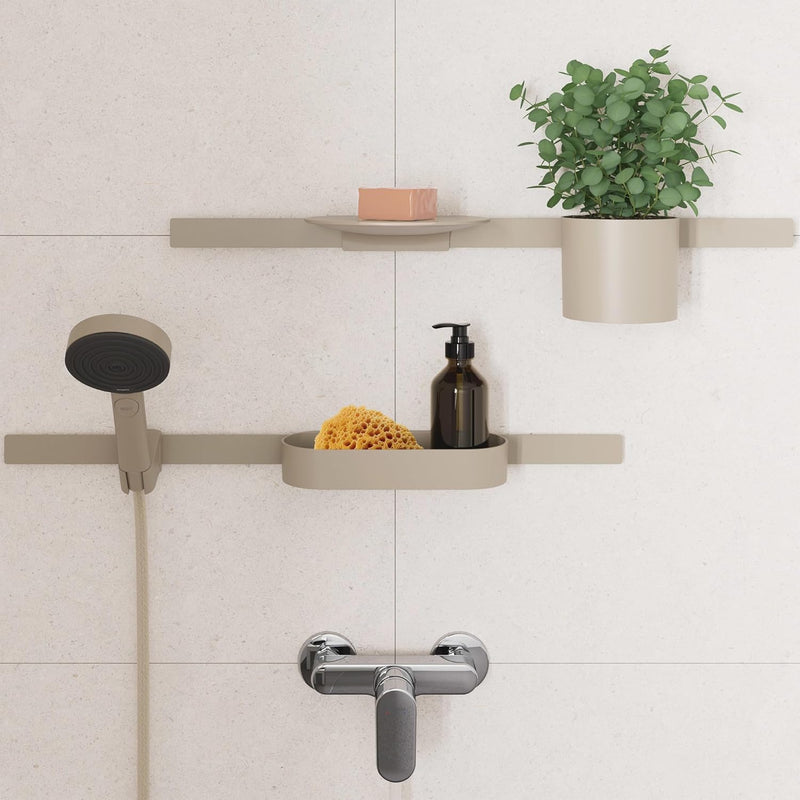 hansgrohe WallStoris Planet Edition - Ablagekorb, Duschablage ohne bohren, Duschkorb ohne bohren, Ba