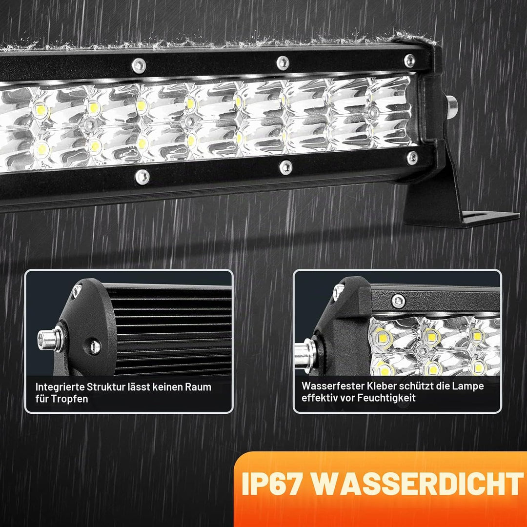 Willpower Led Arbeitsscheinwerfer Bar Traktor 15 Zoll 108W + Magnet Halterungen + Kabelbaum Led Sche