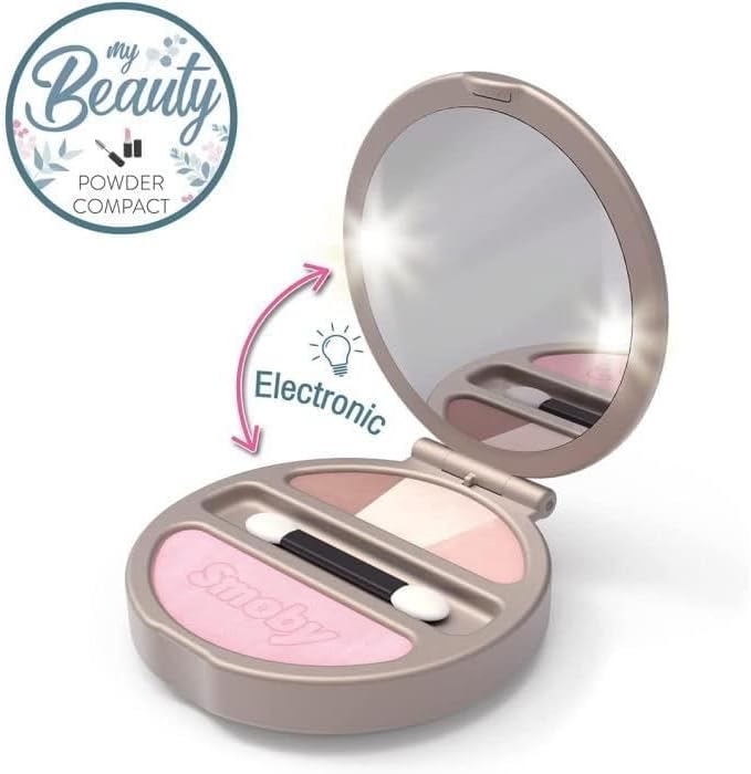 Smoby Toys - My Beauty Kompaktpuder - Spielzeug-Make-Up (unechte Kosmetika) mit Spiegel und Licht fü