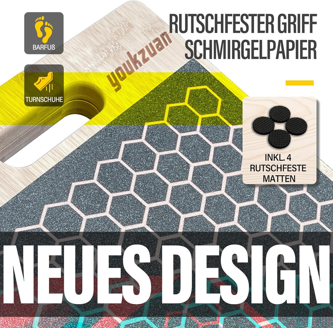 New Upgraded Schrägbrett für Waden & Plantarfasziitis | XL 43 × 29,5 cm Wadendehner mit Anti-Rutsch