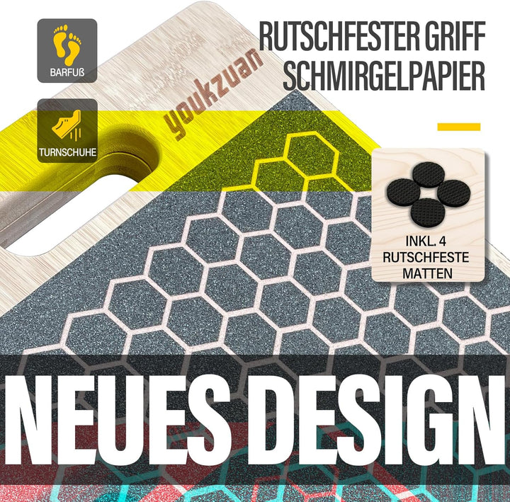 New Upgraded Schrägbrett für Waden & Plantarfasziitis | XL 43 × 29,5 cm Wadendehner mit Anti-Rutsch