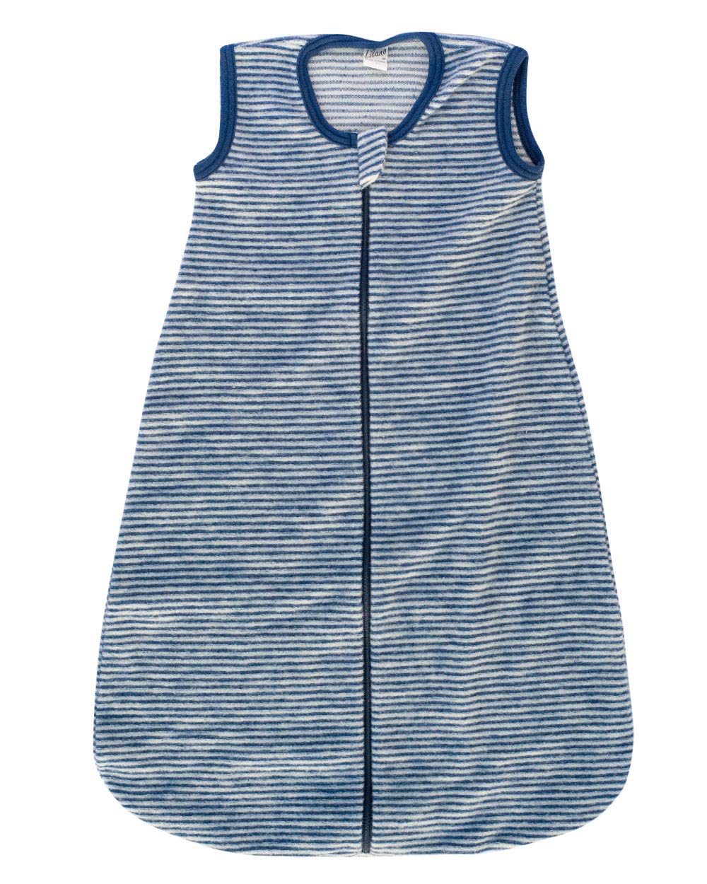 Lilano, Baby Fleece Schlafsack Ohne Arm, 100% Merinowolle (70 cm, Blau Natur) 70 cm Blau Natur, 70 c