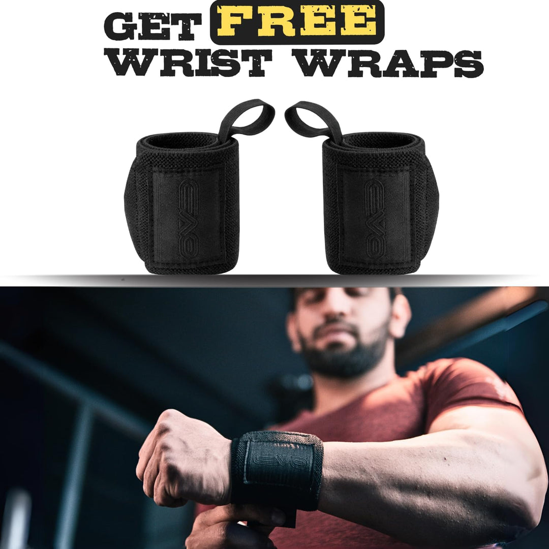 EVO Fitness 4” 6” Gewichthebergürtel Herren Damen Mit 18" Handgelenkschlaufen Gym Deadlift Gepolster