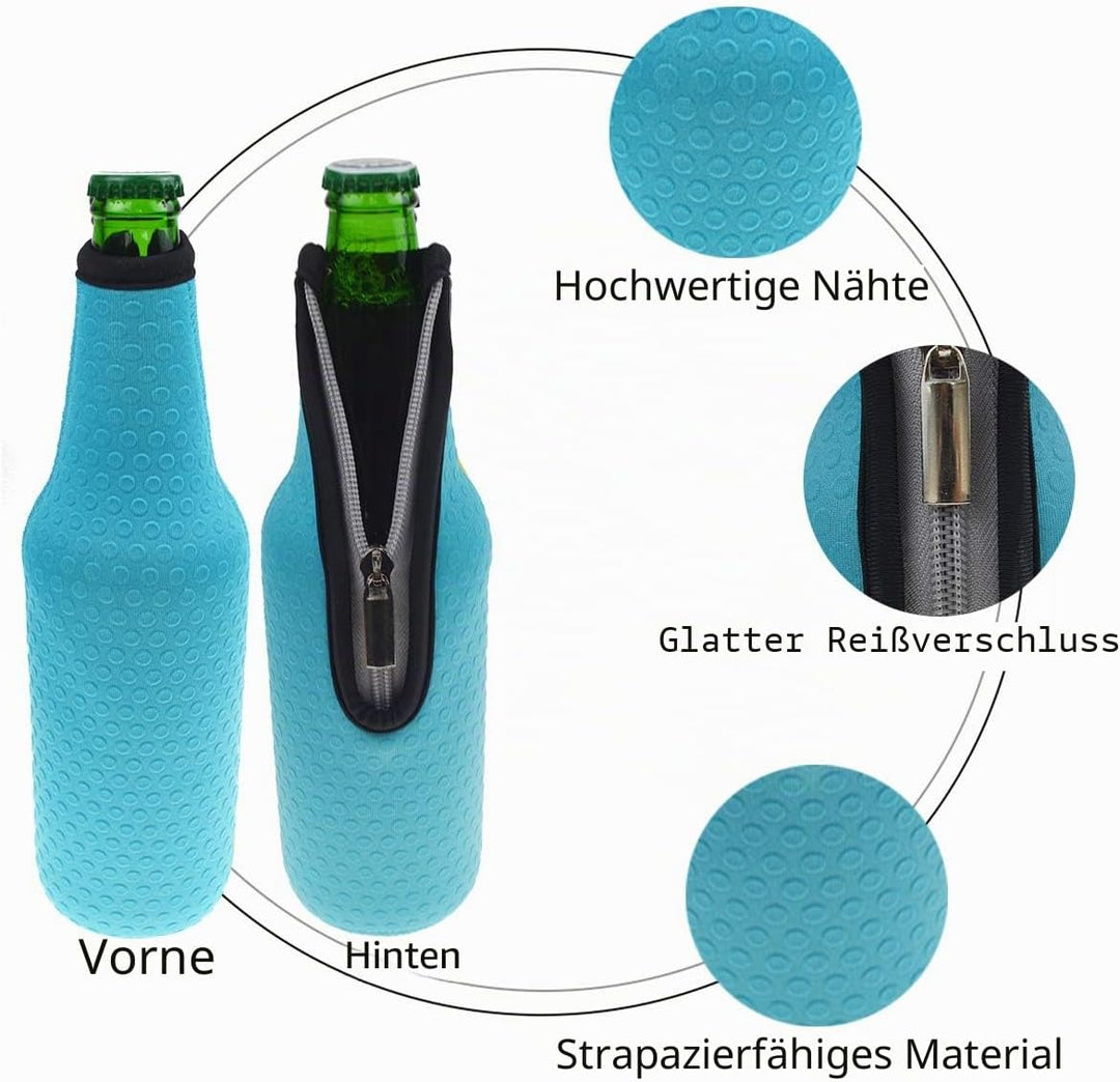 Orchidtent Bier Flaschenkühler, 4 Stück 17,6 Oz (500ml) Neopren Isoliert Reissverschluss Faltbar Bie