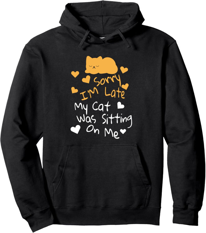 Niedliches Zitat Katze sitzend faul Kitty Pullover Hoodie