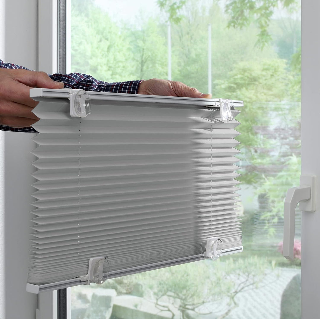 GARDINIA Solo Plissee ohne Bohren, Mit Saugnäpfen, Blickdichtes Falt-Rollo, Inkl. aller Montage-Teil