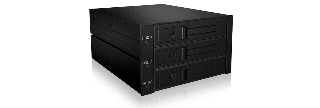 ICY BOX Wechselrahmen Backplane für Festplatten, 3x 3,5 Zoll in 2x 5,25 Zoll Schacht, SATA, Lüfter,