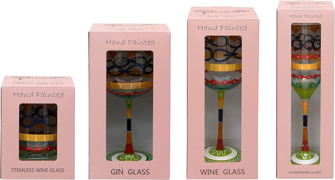 Maturi Champagnerflöte, handbemalt, mehrfarbig, 220 ml, in Geschenkbox Muster Champagne, Muster Cham