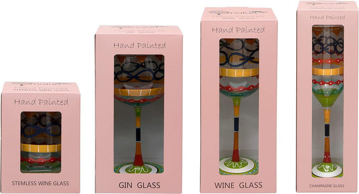 Maturi Champagnerflöte, handbemalt, mehrfarbig, 220 ml, in Geschenkbox Muster Champagne, Muster Cham