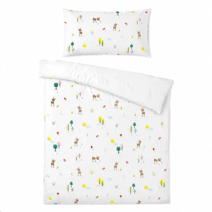 Wendbare Babybettwäsche-Sets (60 x 120 cm), 100 % Baumwolle, bestehend aus Bettbezug und Kissenbezug