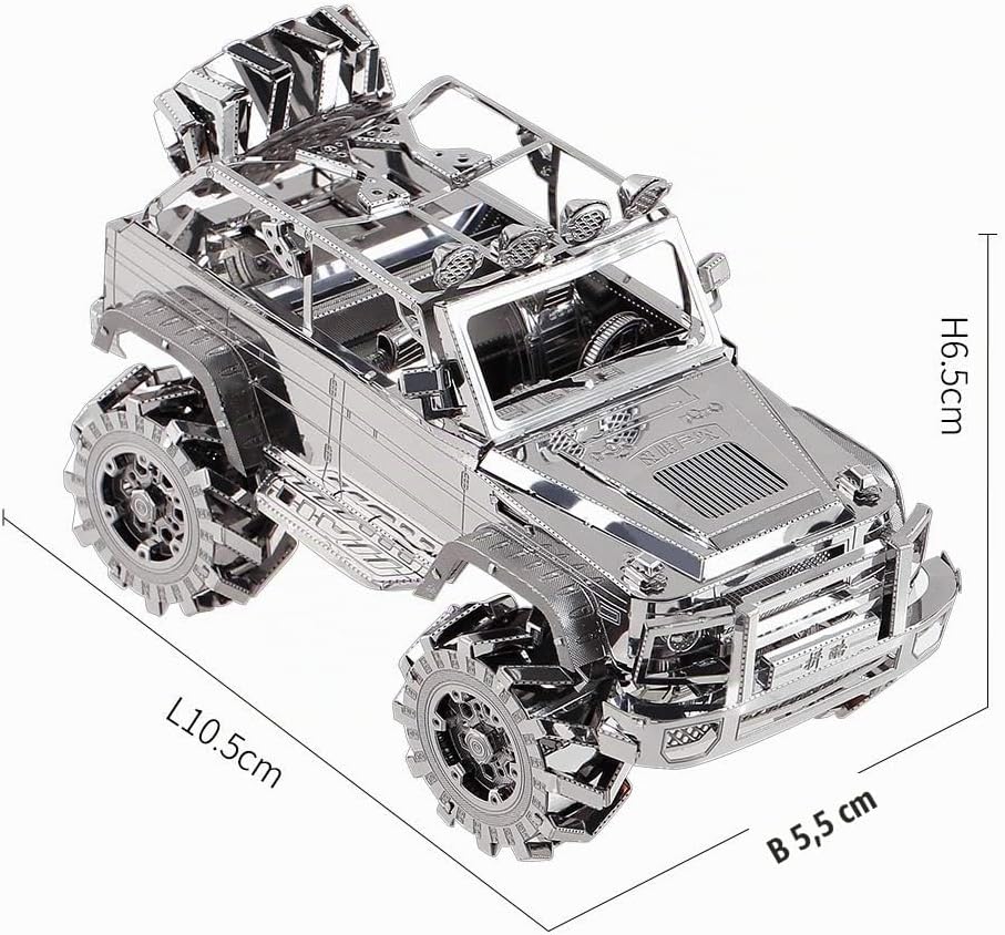 Piececool 3D Puzzle Metall Geländewagen, 3D Metall Puzzle Automodell für 340 Edelstahl, Ganzes Metal