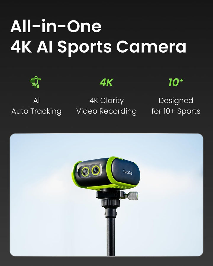 XbotGo Falcon 4K AI Sport Kamera, Dual-Kamera mit Auto Tracking Grün, Grün