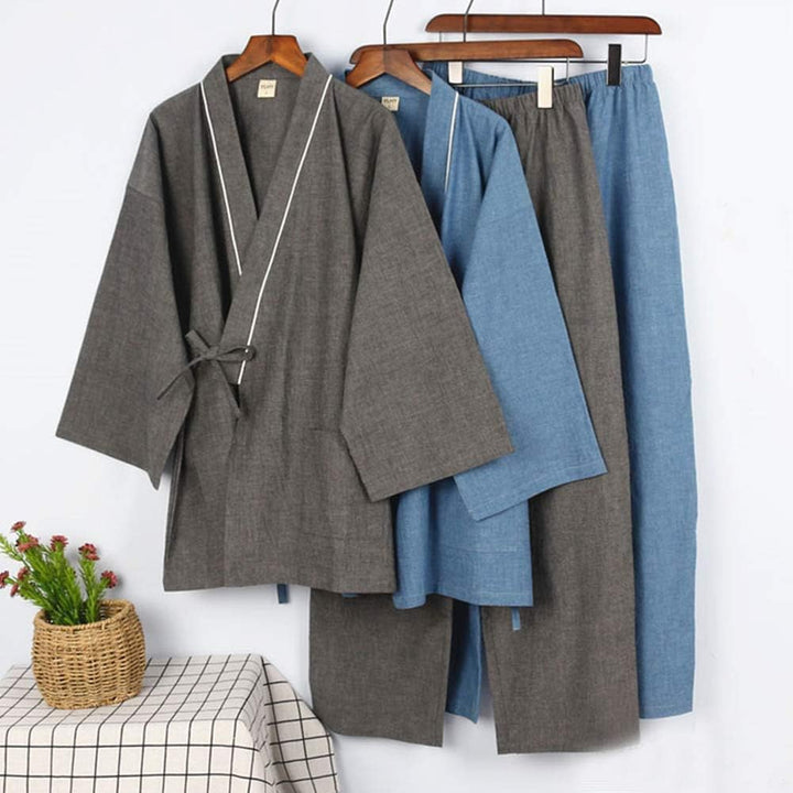 Kimono-Pyjama für Herren, japanischer Stil, Meditationsset M Grau 897, M Grau 897